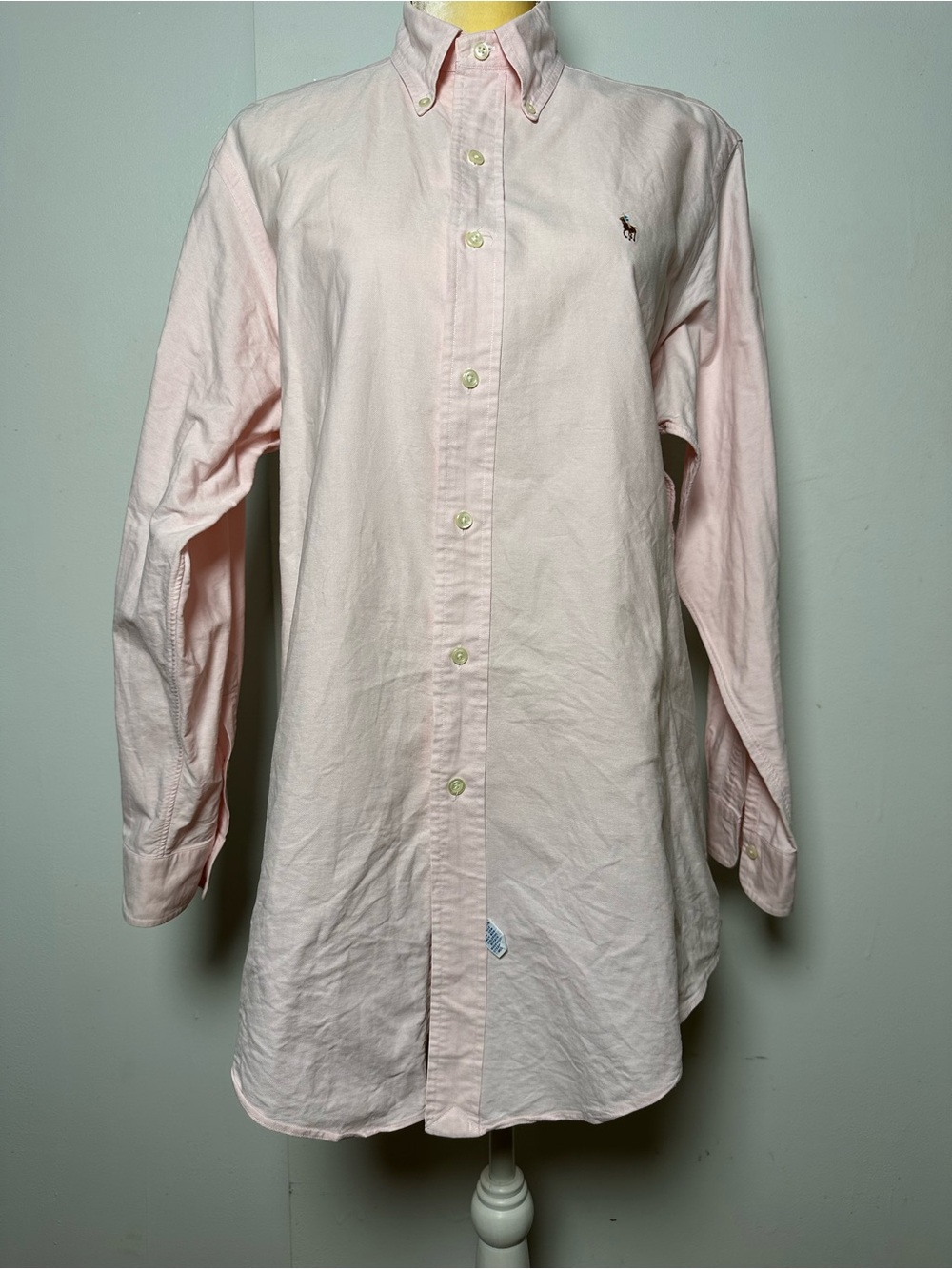 Vtg Y2K Ralph Lauren Men’s Pale Pink Button-Down Oxford Shirt Sz 15.5/M